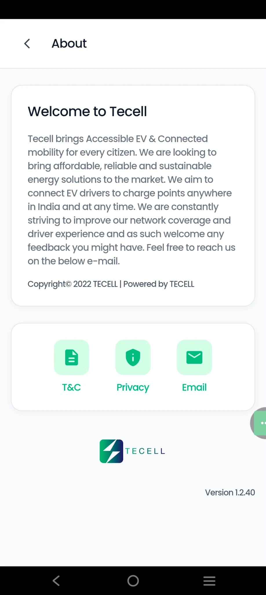 Tecell - EV Charging screenshot